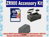 Canon ZR900 Camcorder Accessory Kit includes: SDM-118 Charger KSD4GB Memory Card SDBP2L12 Battery