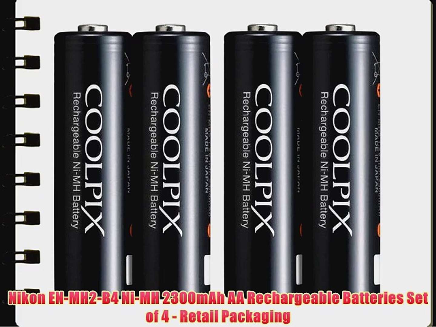 Nikon EN-MH2-B4 Ni-MH 2300mAh AA Rechargeable Batteries Set of 4 - Retail  Packaging - video Dailymotion