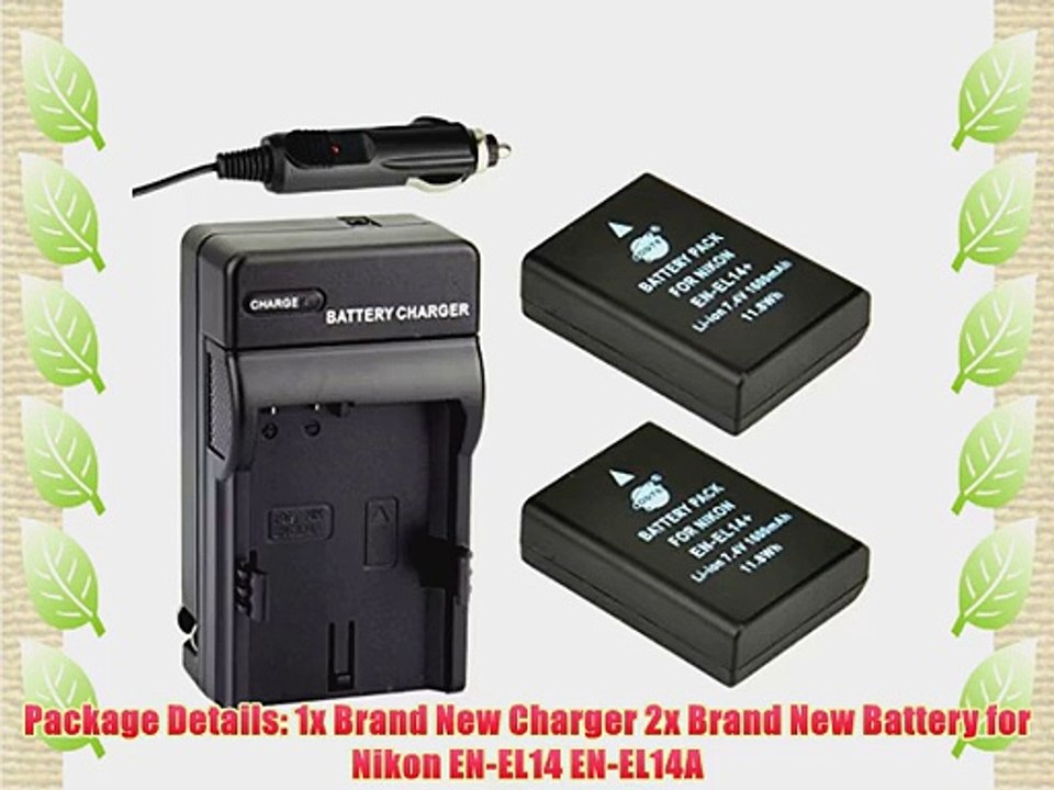 DSTE? 2x ENEL14 ENEL14A Rechargeable Liion Battery Charger DC111 for Nikon ENEL14 ENEL14a