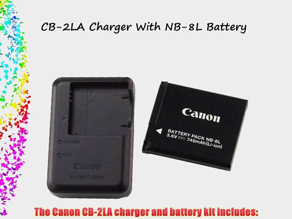 CB-2LA Battery Charger   NB-8L Battery For Cameras....PowerShot A2200 PowerShot A3000 IS PowerShot