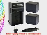 Kapaxen Two Canon BP-727 Replacement Battery Packs   Charger Kit for VIXIA HF Full HD Camcorders
