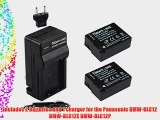 Newmowa Fully Decoded DMW-BLC12 Battery (2-Pack) and Charger kit for Panasonic DMW-BLC12 DMW-BLC12E