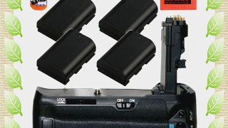 Battery Grip Kit for Canon EOS 60D Digital SLR Camera Includes Qty 4 Replacement LP-E6 Batteries