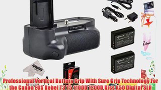 Professional Vertical Battery Grip With Sure Grip Technology For the Canon EOS Rebel T3 T5