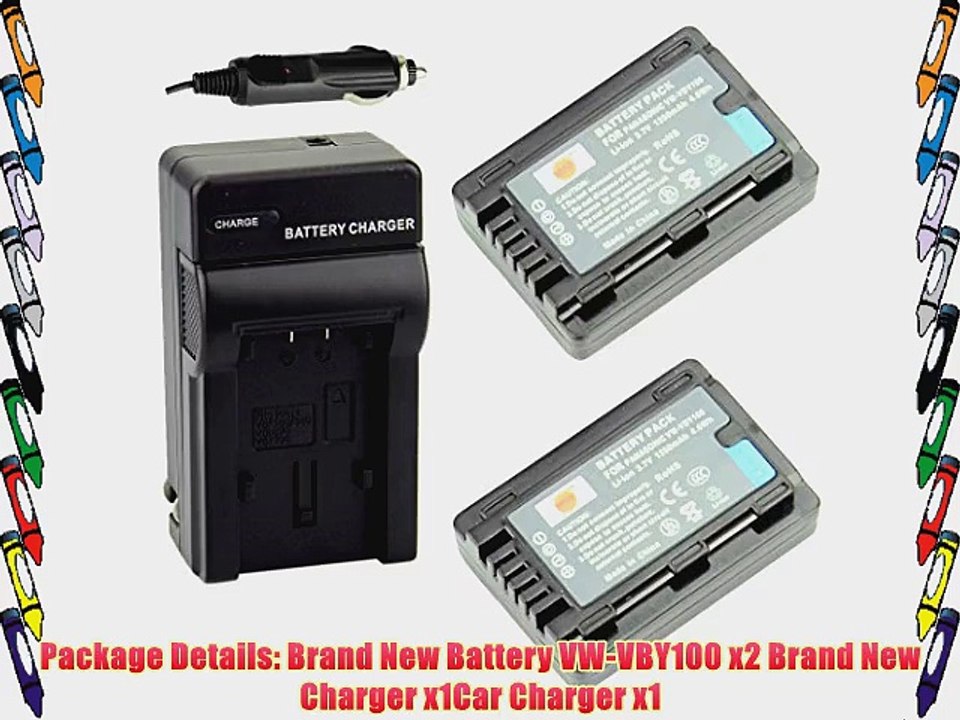 DSTE? 2pcs VW-VBY100 Replacement Li-ion Battery   Wall