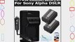 2 Pack Battery And Charger Kit For Sony a7 a7R NEX-6 A55 A33 SLT A55 QX1 NEX-3 NEX-5 NEX-5N