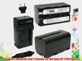 Wasabi Power Battery (2-Pack) and Charger for Sony NP-F730 NP-F750 NP-F760 NP-F770 and Sony