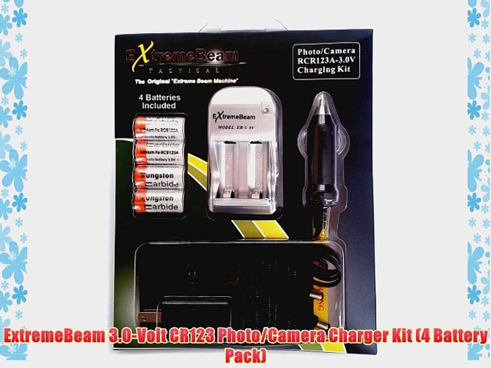 ExtremeBeam 3.0-Volt CR123 Photo/Camera Charger Kit (4 Battery Pack)