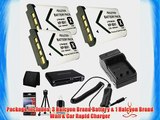 Three Halcyon 1800 mAH Lithium Ion Replacement NP-BX1 Battery and Charger Kit   Memory Card