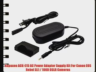 Kapaxen ACK-E15 AC Power Adapter Supply Kit For Canon EOS Rebel SL1 / 100D DSLR Cameras