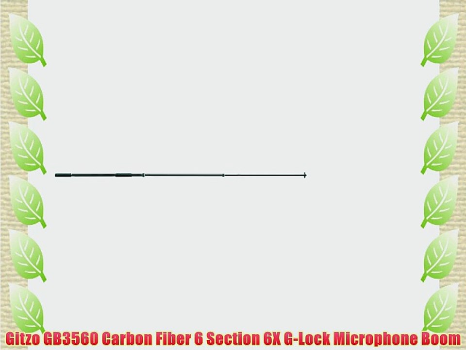 Gitzo GB3560 Carbon Fiber 6 Section 6X G-Lock Microphone Boom
