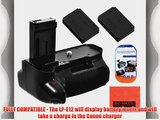 Battery Grip Kit for Canon Rebel SL1 EOS 100D Digital SLR Camera Includes Qty 2 Replacement