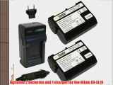 Wasabi Power Battery (2-Pack) and Charger for Nikon EN-EL15 and Nikon 1 V1 D600 D610 D800 D800E
