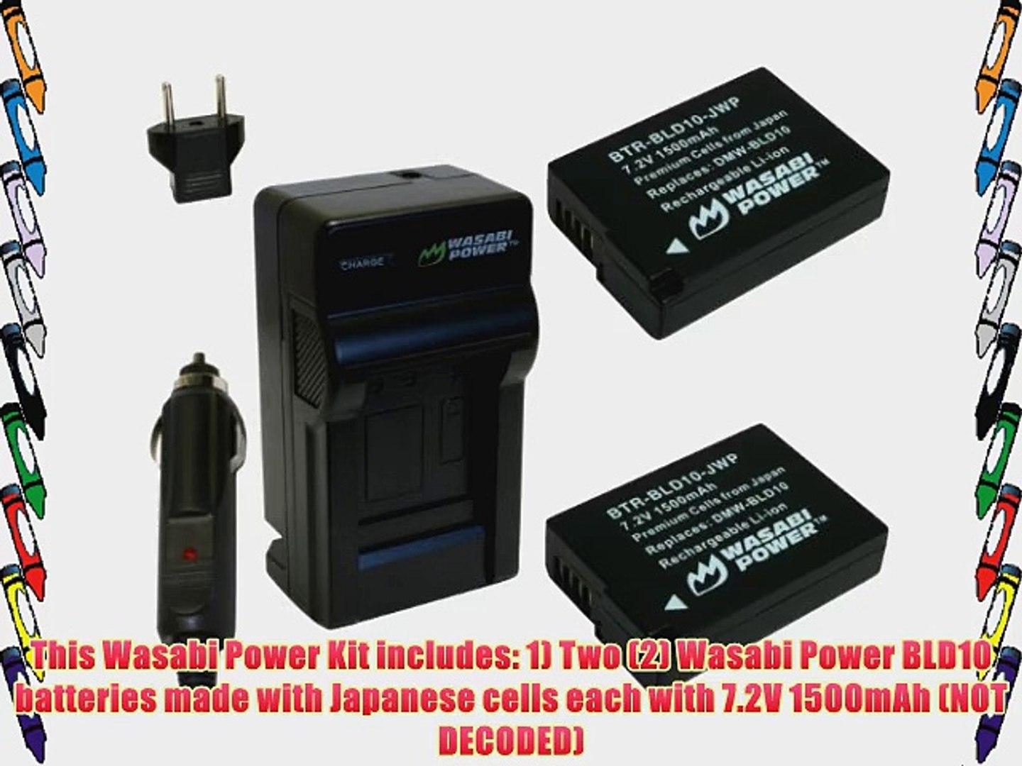2-Pack Wasabi Power Battery and Charger for Panasonic DMW-BCM13