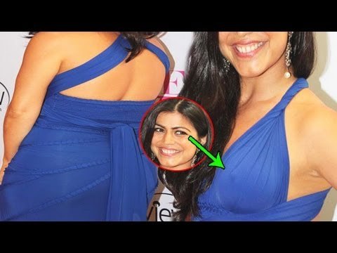 Sexy Shenaz Treasurywala WithOut Bra In Transparent Dress Hot Veiw
