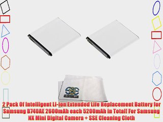 2 Pack Of Intelligent Li-Ion Extended Life Replacement Battery for Samsung B740AE 2600mAh each