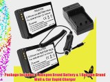 Two Halcyon 1200 mAH Lithium Ion Replacement Battery and Charger Kit for Samsung NX1100 NX1000