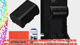 BN-VG114 Battery and Battery Charger for JVC Everio GZ-E10 GZ-E100 GZ-E200 GZ-E300 GZ-E505B