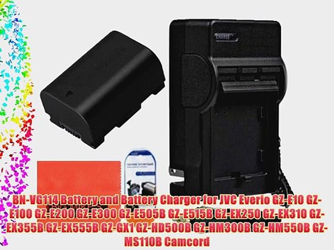 BN-VG114 Battery and Battery Charger for JVC Everio GZ-E10 GZ-E100 GZ-E200 GZ-E300 GZ-E505B
