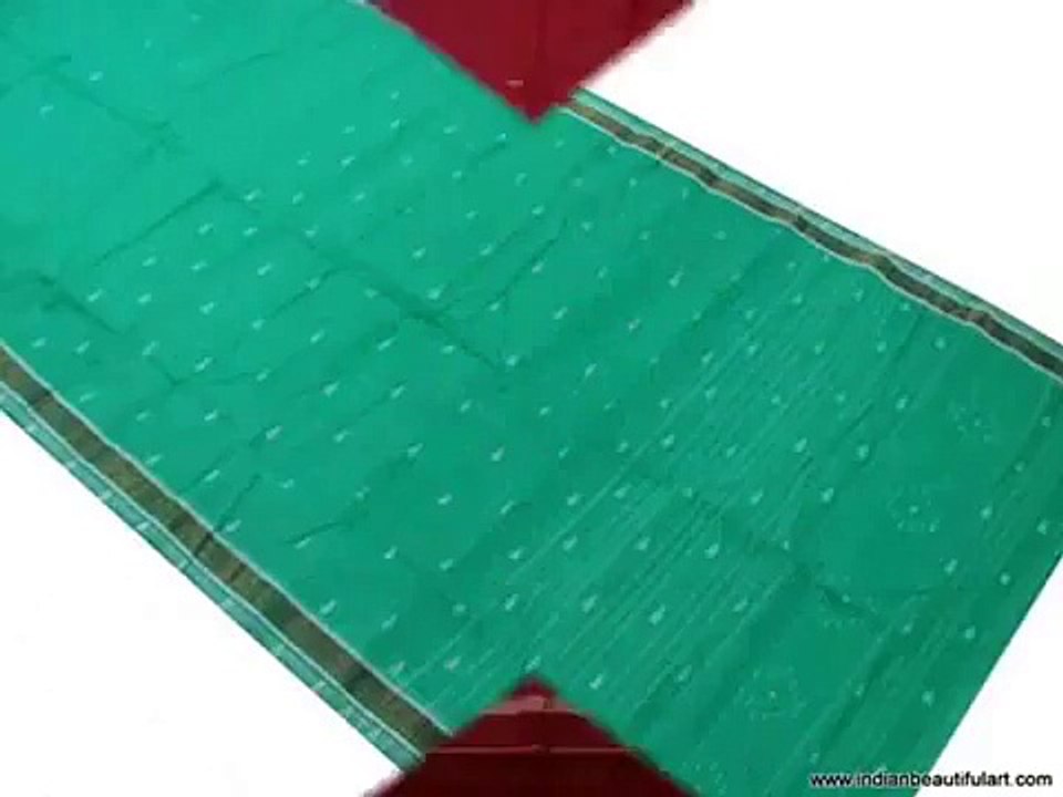 Hand Loom Design Cotton Sari Fabric