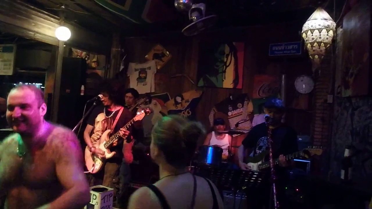 Fat Hairy Russian Man (Russian Bear) Dancing to Pink Floyd in Thailand Bar. Funny