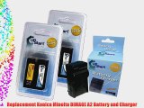 2x Pack - Konica Minolta DiMAGE A2 Battery   Charger - Replacement for Konica Minolta NP-400