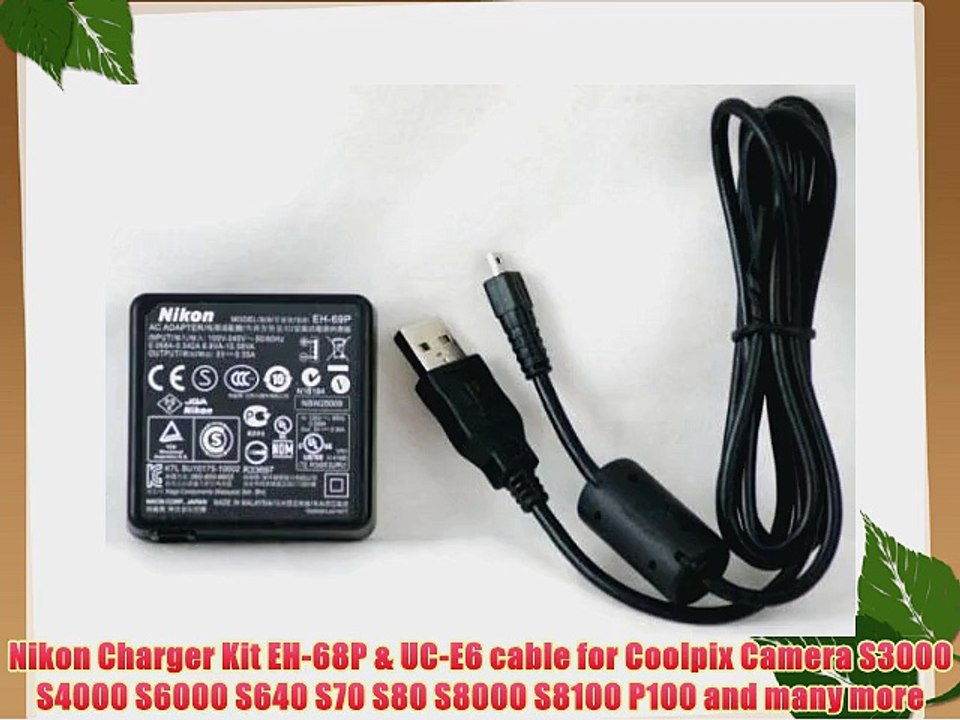 S4100 DIGITAL CAMERA USB BATTERY CHARGER EH-68P EH-69P NIKON COOLPIX S4000