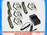 Four Halcyon 1800 mAH Lithium Ion Replacement Battery and Charger Kit for Sony HDR-CX240 Full