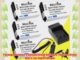 Four Halcyon 1500 mAH Lithium Ion Replacement Battery and Charger Kit for Nikon Coolpix S6300