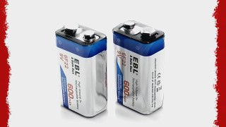 EBL? 600mAh 9 Volt Li-ion Rechargeable 9V Batteries Lithium-ion 2 Pack