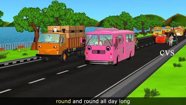 The Wheels on the Bus go round and round ( Vehicles ) -3D Animation Nursery Rhymes for Children