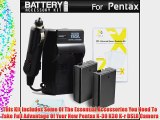 2 Pack Battery And Charger Kit For Pentax K-30 K30 K-r Digital SLR Camera Includes 2 Extended