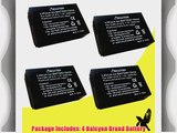 Four Halcyon 2200 mAH Lithium Ion Replacement Battery for Canon EOS M Compact Systems Camera