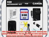 8GB Accessory Kit For Canon PowerShot SX700 HS S95 SD4000 IS ELPH 500 HS SX600 HS D30 SX610
