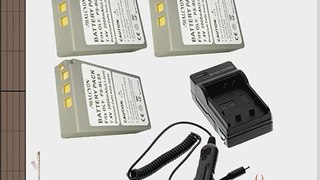 Three Halcyon 2000 mAH Lithium Ion Replacement Battery and Charger Kit for Olympus E-PL5 16MP
