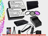 TWO LP-E10 Lithium Ion Replacement Batteries w/Charger   3 Piece Filter Kit   Memory Card Reader/Wallet