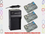 DSTE 3pcs EN-EL3E Li-ion Battery   Charger DC11 for Nikon D30 D50 D70 D70S D90 D80 D100 D200