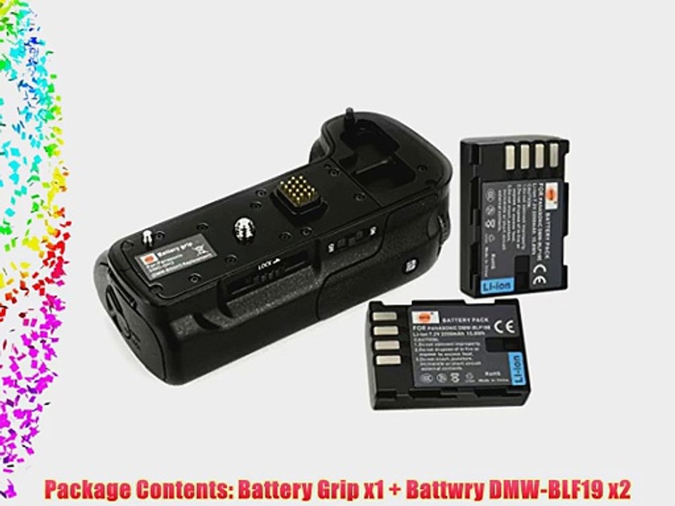 DSTE GH3 Replacement Battery Grip for Panasonic Lumix GH3 Camera as DMW-BGGH3   2pcs DMW-BLF19E