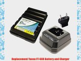 Yaesu FT-60R Battery and Charger with EU Adapter - Replacement for Yaesu FNB-83 Two-Way Radio