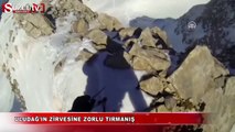 Uludağ'ın zirvesine zorlu tırmanış