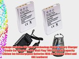 Amsahr NP900-2CT Pack-2 Digital Replacement Battery Plus Travel Charger for Minolta Konica