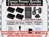 eCost Power Bundle 4 LP-E6 Batteries   AC/DC Turbo Charger w/ Travel Adapter   Complete Deluxe