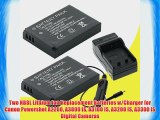 Two NB8L Lithium Ion Replacement Batteries w/Charger for Canon Powershot A2200 A3000 IS A3100
