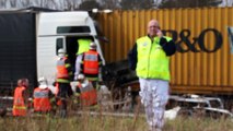 Sur l’A 1 à Lesquin: trois blessés dans une triple collision de poids lourds