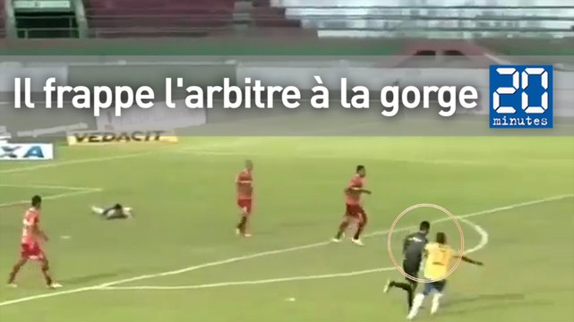 Foot: il frappe l'arbitre à la gorge