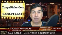 Dallas Mavericks vs. San Antonio Spurs Free Pick Prediction NBA Pro Basketball Odds Preview 3-24-2015