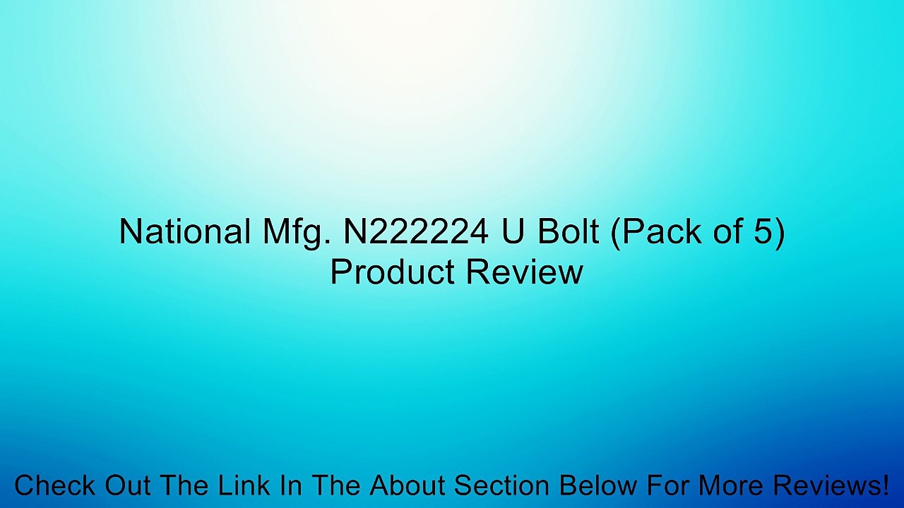 National Mfg. N222224 U Bolt (Pack of 5) Review
