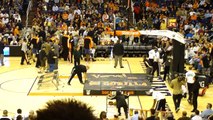 Guy dunks himself through Basketball Hoop, Phoenix Suns Gorilla (Original) Boy gets dunked