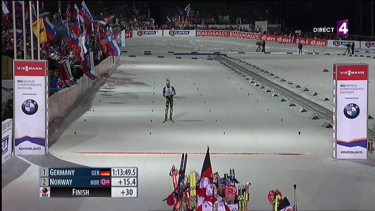 Biathlon, relais H des ChM de Kontiolahti, 14 mars 2015, 2 sur 2 (bronze pour la France)