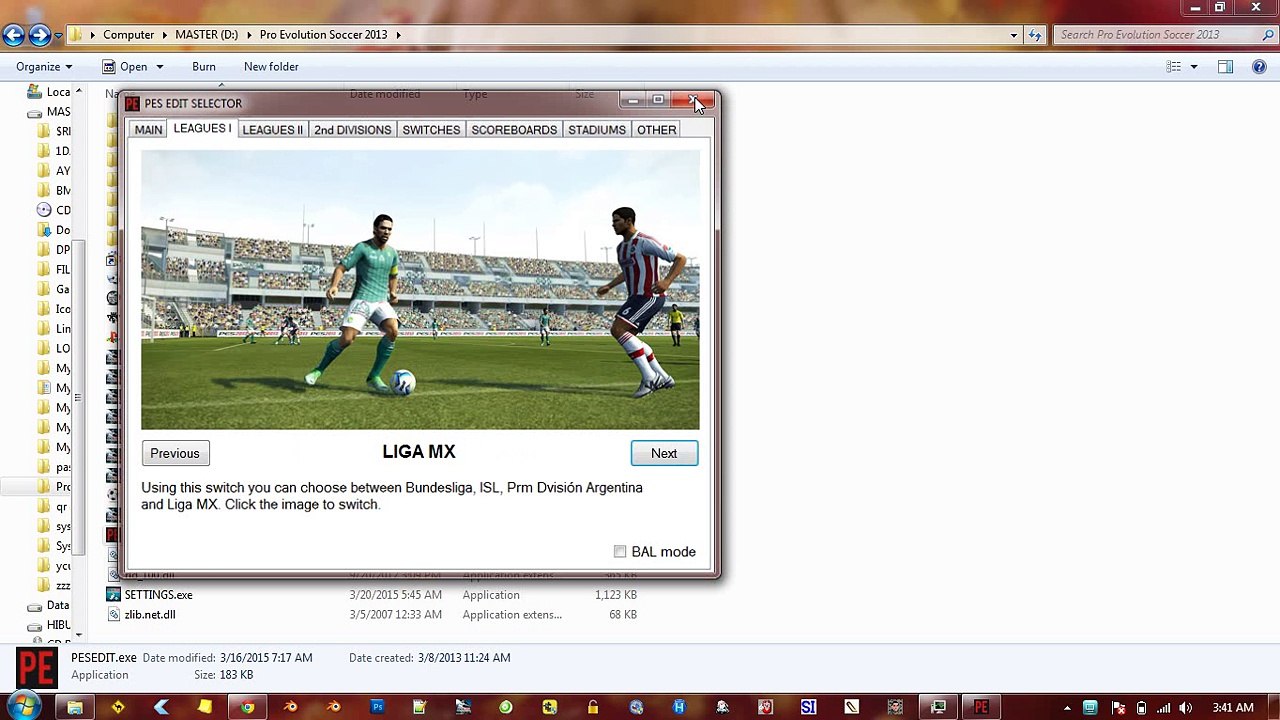 add menu in Pesedit selector pes2013